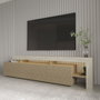 Hanah Home Soporte para TV Beliz - Travertino, Warm Oak
